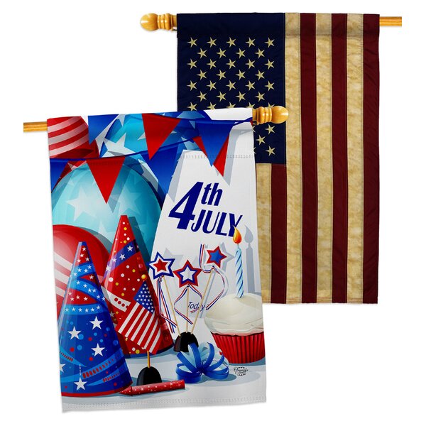 Ornament Collection 4Th Of July 2Sided Polyester 28 x 40 in. House